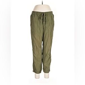 Green linen pants